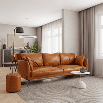 Modern Caramel Fabric Sofa