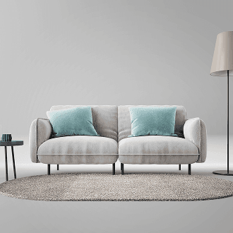 Modern Caramel Fabric Sofa