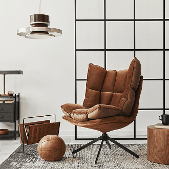 Modern Caramel Fabric Sofa